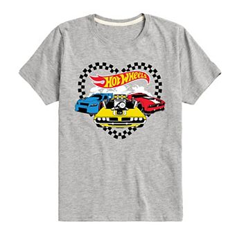 Boys 8-20 Hot Wheels Race Flag Heart Graphic Tee