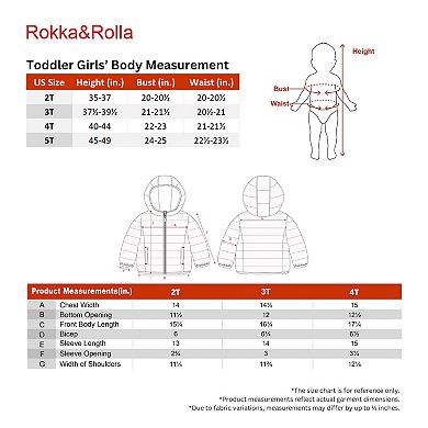 Toddler Girls' Rokka&Rolla Lightweight Puffer Jacket