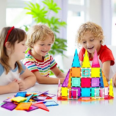 PicassoTiles 36 PC Rocket Set, Magnetic Tiles, Magnetic Building Blocks for Kids, Magnet for Kids 3+