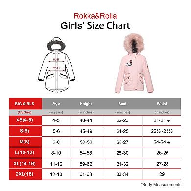 Girls' Rokka&Rolla Insulated Parka Jacket Coat