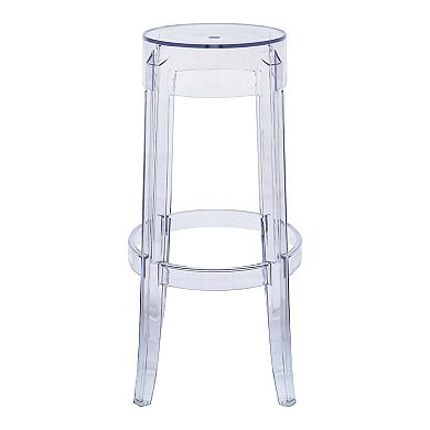 LeisureMod Averill Modern Plastic BarStool with Sturdy Seat and Legs for Kitchen and Dining Room