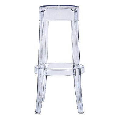 LeisureMod Averill Modern Plastic BarStool with Sturdy Seat and Legs for Kitchen and Dining Room