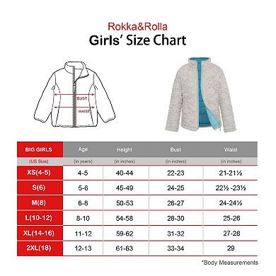 Girls' Rokka&Rolla Reversible Fleece Puffer Jacket