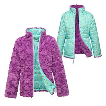 Girls' Rokka&Rolla Reversible Fleece Puffer Jacket