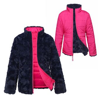 Girls' Rokka&Rolla Reversible Fleece Puffer Jacket