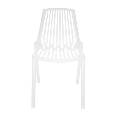 LeisureMod Acken Mid-Century Modern Plastic Dining Chair, Set of 2