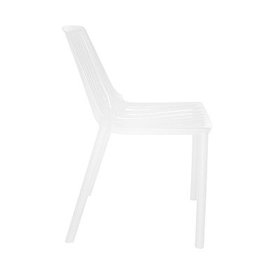 LeisureMod Acken Mid-Century Modern Plastic Dining Chair, Set of 2