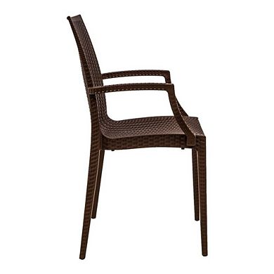 LeisureMod Weave Mace Indoor/Outdoor Chair (With Arms)