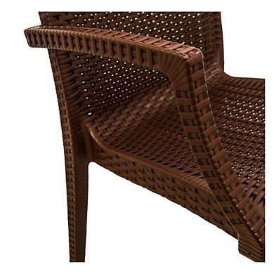 LeisureMod Weave Mace Indoor/Outdoor Chair (With Arms)