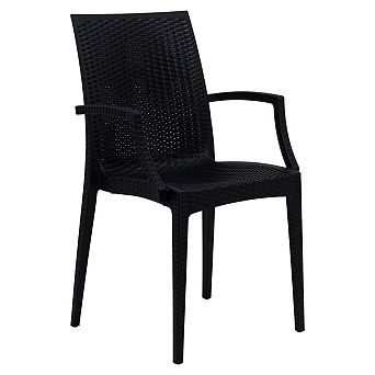 LeisureMod Weave Mace Indoor/Outdoor Chair (With Arms)