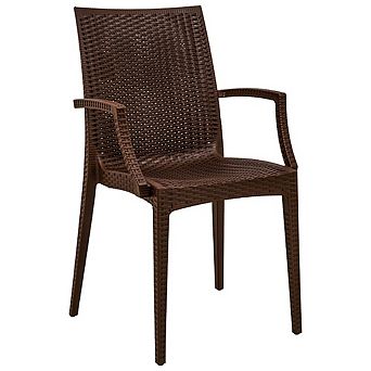 LeisureMod Weave Mace Indoor/Outdoor Chair (With Arms)