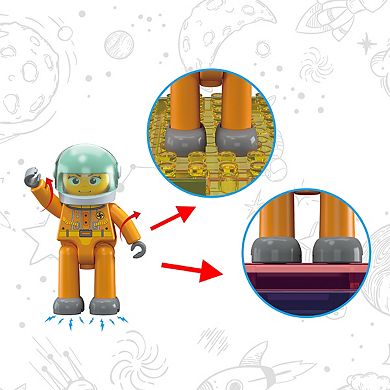 PicassoTiles 4 Piece Astronaut Character Figure Set PTA17