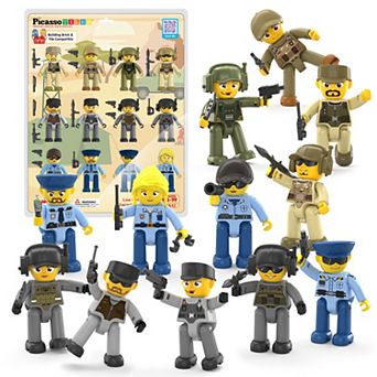 PicassoTiles 12 pc Law Enforcement Character Figure Set for Kids 3+