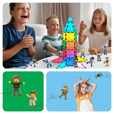 PicassoTiles 12 PC Law Enforcement Character Figure Set for Kids 3+