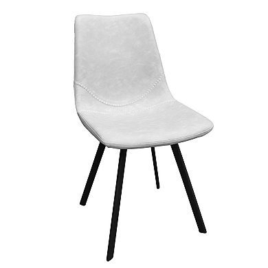Leisuremod Markley Modern Leather Dining Chair With Metal Legs