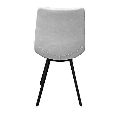 Leisuremod Markley Modern Leather Dining Chair With Metal Legs