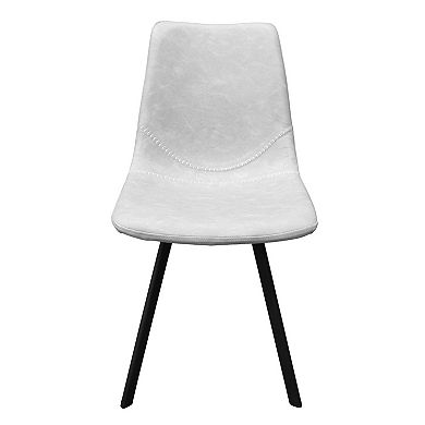 Leisuremod Markley Modern Leather Dining Chair With Metal Legs