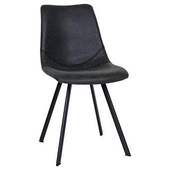 Leisuremod Markley Modern Leather Dining Chair With Metal Legs