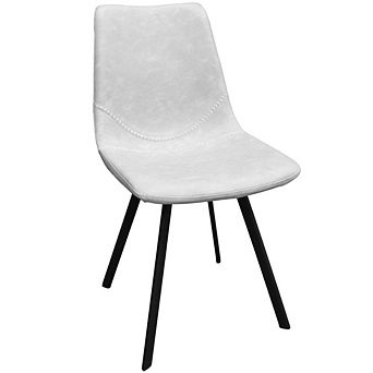 Leisuremod Markley Modern Leather Dining Chair With Metal Legs