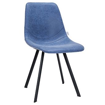 Leisuremod Markley Modern Leather Dining Chair With Metal Legs
