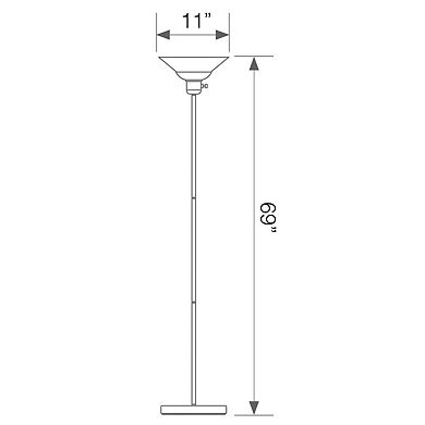 Torchiere 69in. Tall LED Floor Lamp, Matte Black