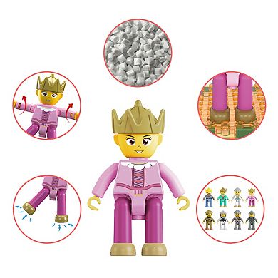 PicassoTiles 8 Piece Medieval King and Knights Character Figure Set PTA13
