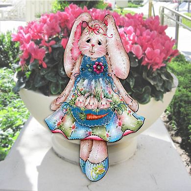Pocketful of Bunnies 24-Inch Handcrafted Wooden Door Decor by J. Mills-Price - Spring Decor