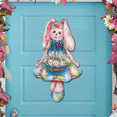 Pocketful of Bunnies 24-Inch Handcrafted Wooden Door Decor by J. Mills-Price - Spring Decor