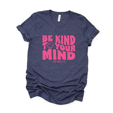 S.W.Smiley Be Kind To Your Mind Outline - Women's Short Sleeve Graphic T-Shirt