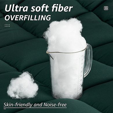 SERWALL All Season Soft Fiber Machine Washable Down-Alternative Comforter With Corner Tabs
