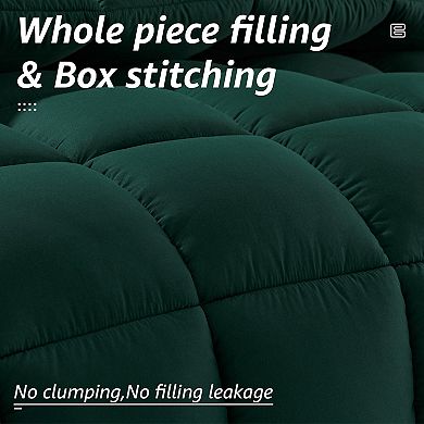 SERWALL All Season Soft Fiber Machine Washable Down-Alternative Comforter With Corner Tabs