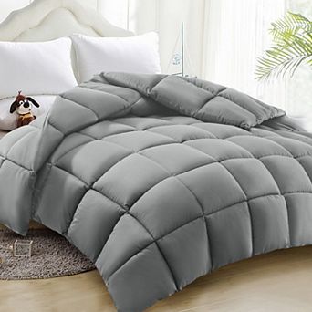 All Season Soft Fiber Machine Washable Down-Alternative Comforter With Corner Tabs