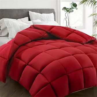 All Season Soft Fiber Machine Washable Down-Alternative Comforter With Corner Tabs