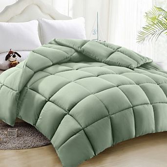 All Season Soft Fiber Machine Washable Down-Alternative Comforter With Corner Tabs