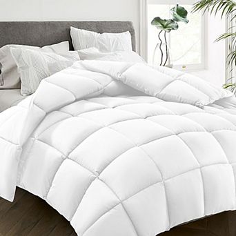 All Season Soft Fiber Machine Washable Down-Alternative Comforter With Corner Tabs