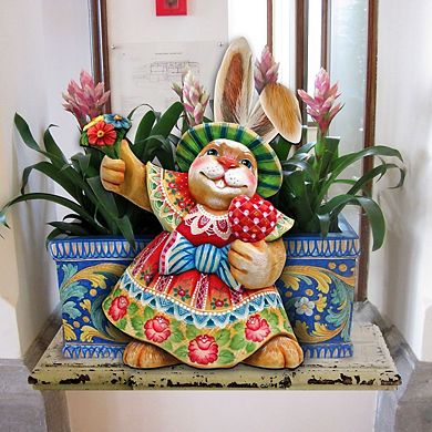 Easter Mommy Bunny 24-Inch Handcrafted Wooden Door Decor by G. DeBrekht Spring Decor