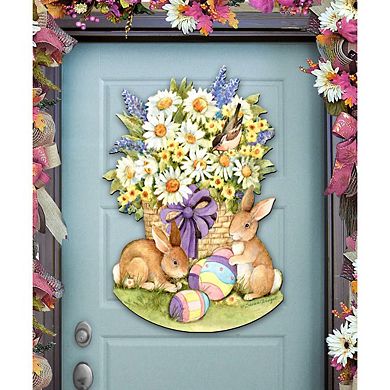 Spring Bunnies Easter Door Decor by Susan Winget - Easter Spring Decor