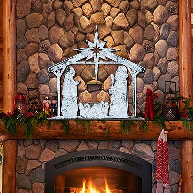 Rising Star Nativity 24-Inch Handcrafted Wooden Door Decor by G. DeBrekht - Nativity Holiday Decor