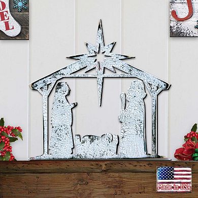 Rising Star Nativity 24-Inch Handcrafted Wooden Door Decor by G. DeBrekht - Nativity Holiday Decor