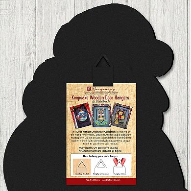 Easter Egg Bunny Gnome with Chick Wooden 24-Inch Door Hanger Wall by G. DeBrekht - Spring Decor