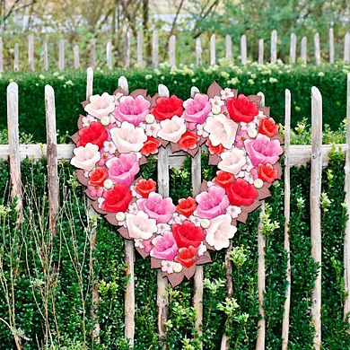 Valentine Heart 24-Inch Handcrafted Wooden Door Wreath by G. DeBrekht - Family Decor