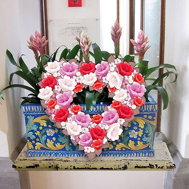 Valentine Heart 24-Inch Handcrafted Wooden Door Wreath by G. DeBrekht - Family Decor