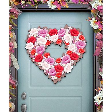 Valentine Heart Holiday Door Wreath by G. DeBrekht - Love Family Kids Decor