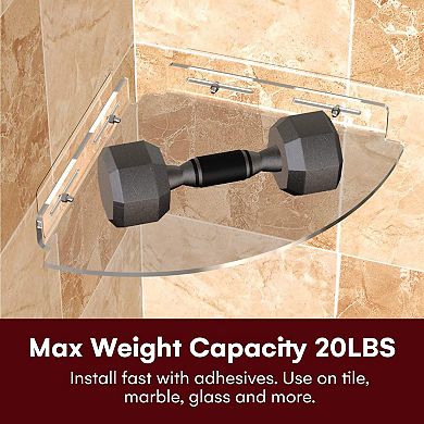 Bathroom Floating Shower Corner Shelf for Tile Walls and Storage