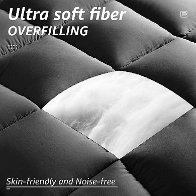 SERWALL All Season Soft Fiber Machine Washable Down-Alternative Comforter With Corner Tabs