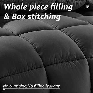 SERWALL All Season Soft Fiber Machine Washable Down-Alternative Comforter With Corner Tabs