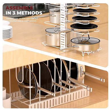 Pot Rack Organizer For Kitchen Cabinet And Pantry