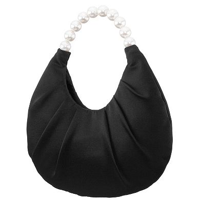 Touch of Nina M-ALMO Faux-Pearl Handle Hobo Bag