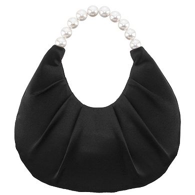 Touch of Nina M-ALMO Faux-Pearl Handle Hobo Bag