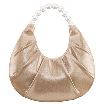 N by Nina M-ALMO Faux-Pearl Handle Hobo Bag